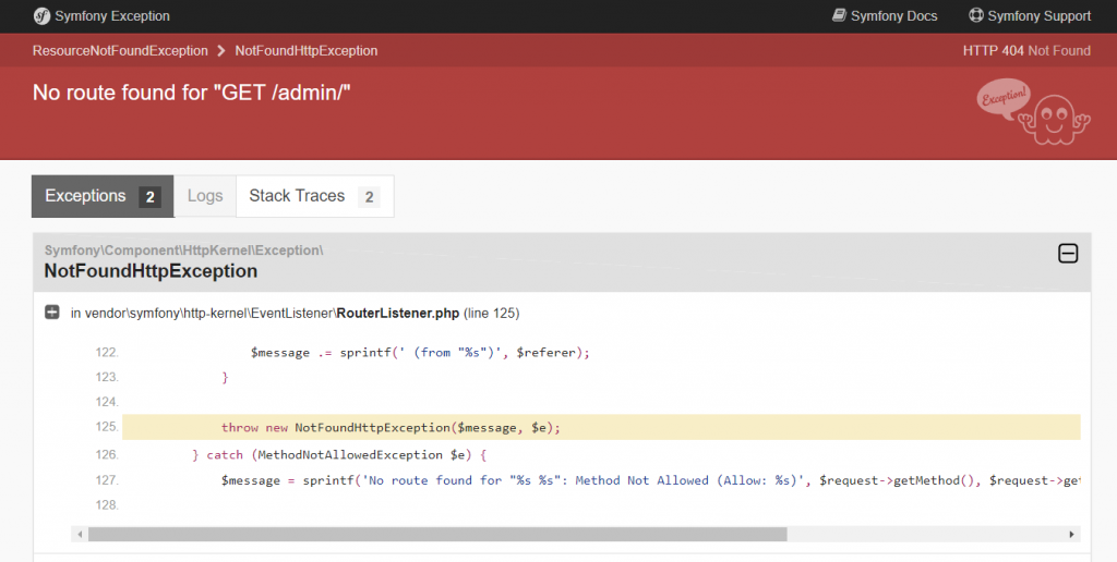 symfony 4 routing error