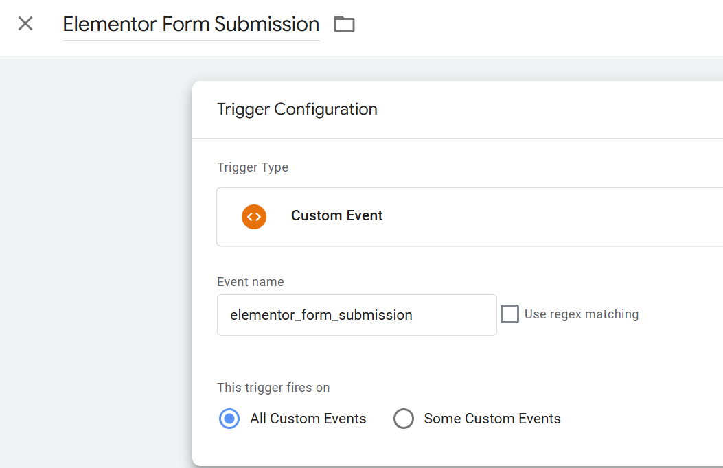 TagManager trigger using our custom event